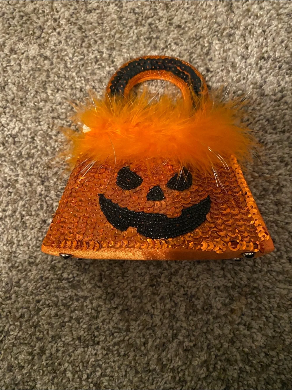 Halloween Squishmallow Bundle & Kids Orange Pumpkin Feather Trim Purse Bundle
